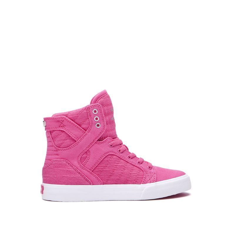 Buty Supra SKYTOP - Sneakersy Wysokie Dziecięce - Różowe (FPVU-35492)